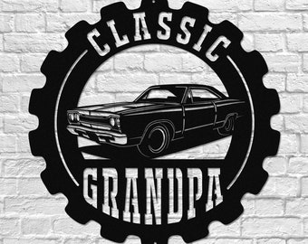 Classic Car Grandpa Metal Sign | Garage Wall Art