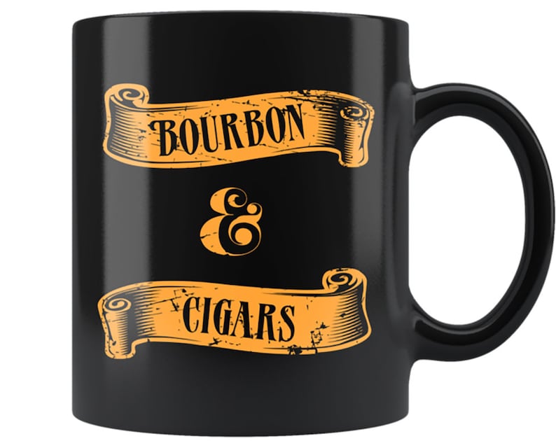 Bourbon and Cigar Lovers Mug Unique Bar Decor Gift Cup for Etsy
