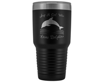 Dolphin Lover 30 oz. Travel Mug | Laser Etched Design