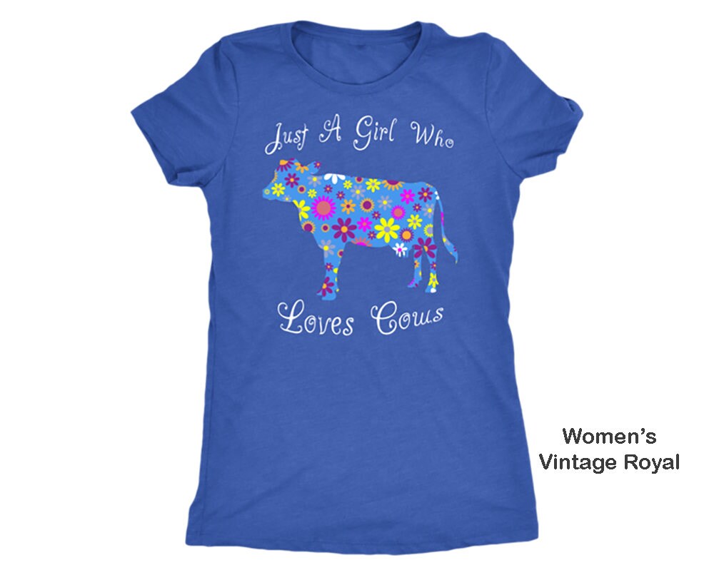Girls Cute Floral Cow T-Shirt | Etsy 