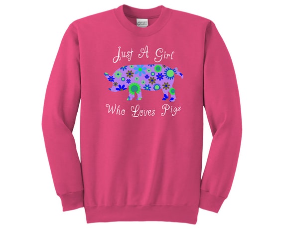 Pig Sweatshirt Girls Cute Kids Floral Gifts Grab Your Etsy