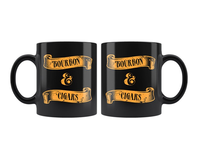 Bourbon and Cigar Lovers Mug Unique Bar Decor Gift Cup for Etsy