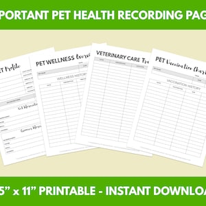 Pet Health Record Planner – Dog & Cat Tracker (digital Download) - Etsy