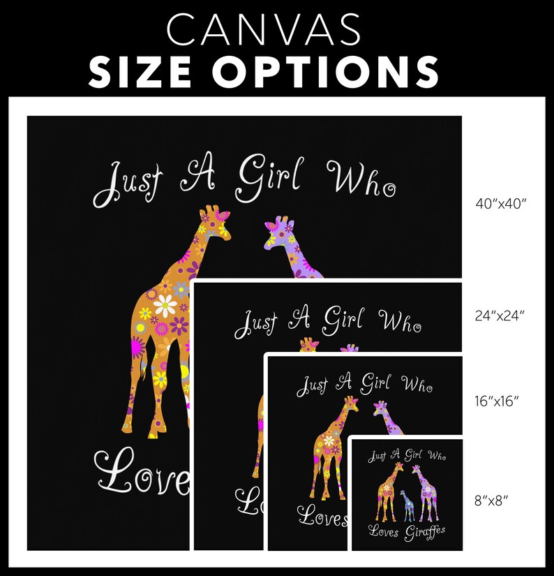 Giraffe Wall Art Canvas for Girls Stylish for Bedrooms Kids Etsy