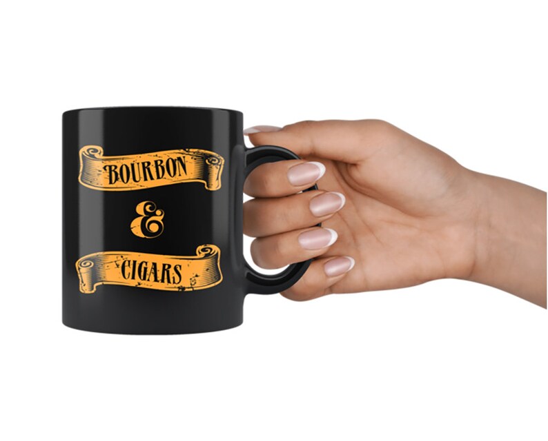 Bourbon and Cigar Lovers Mug Unique Bar Decor Gift Cup for Etsy