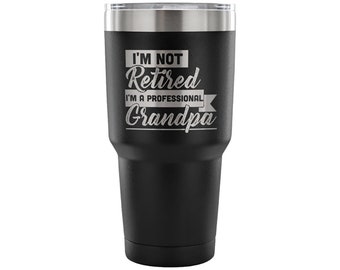 Professional Grandpa Travel Mug | Funny Retirement Gift, Laser Etched Tumbler