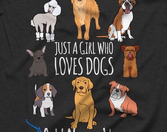 Personalized Dog Lover Girls Shirt | Custom Name Puppy Tee
