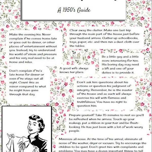 How to be a Good Wife - A 1950s Guide - Spring   Bridal Shower Game