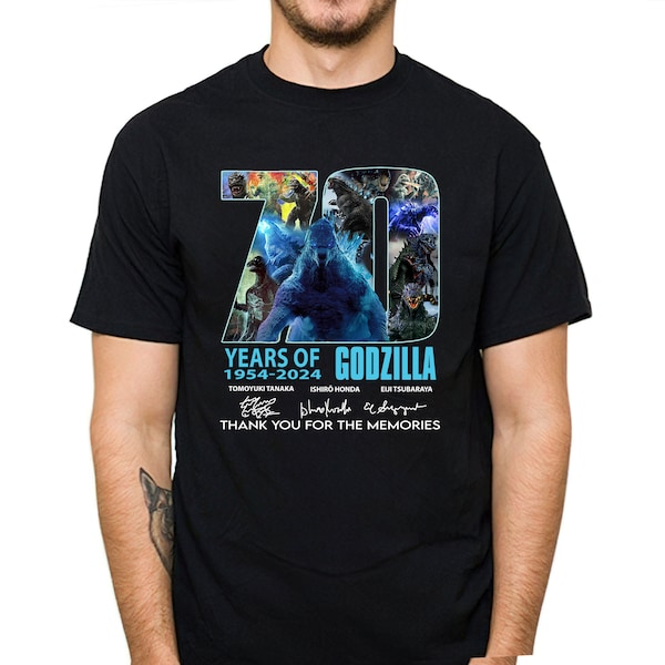 70 Years Of 1954 – 2024 Godzilla Thank You For The Memories T-Shirt, Godzilla T-shirt, Godzilla Minus One By Takashi Yamazaki T-Shirt