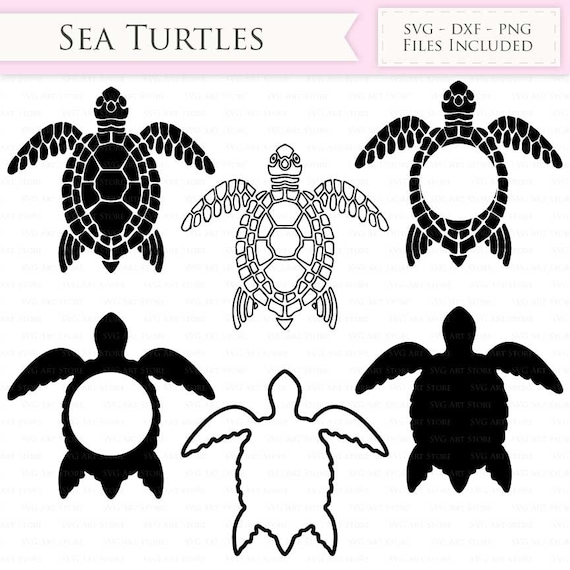 Download Sea Turtle Svg Files Swimming Turtle Sea Turtle Monogram Etsy