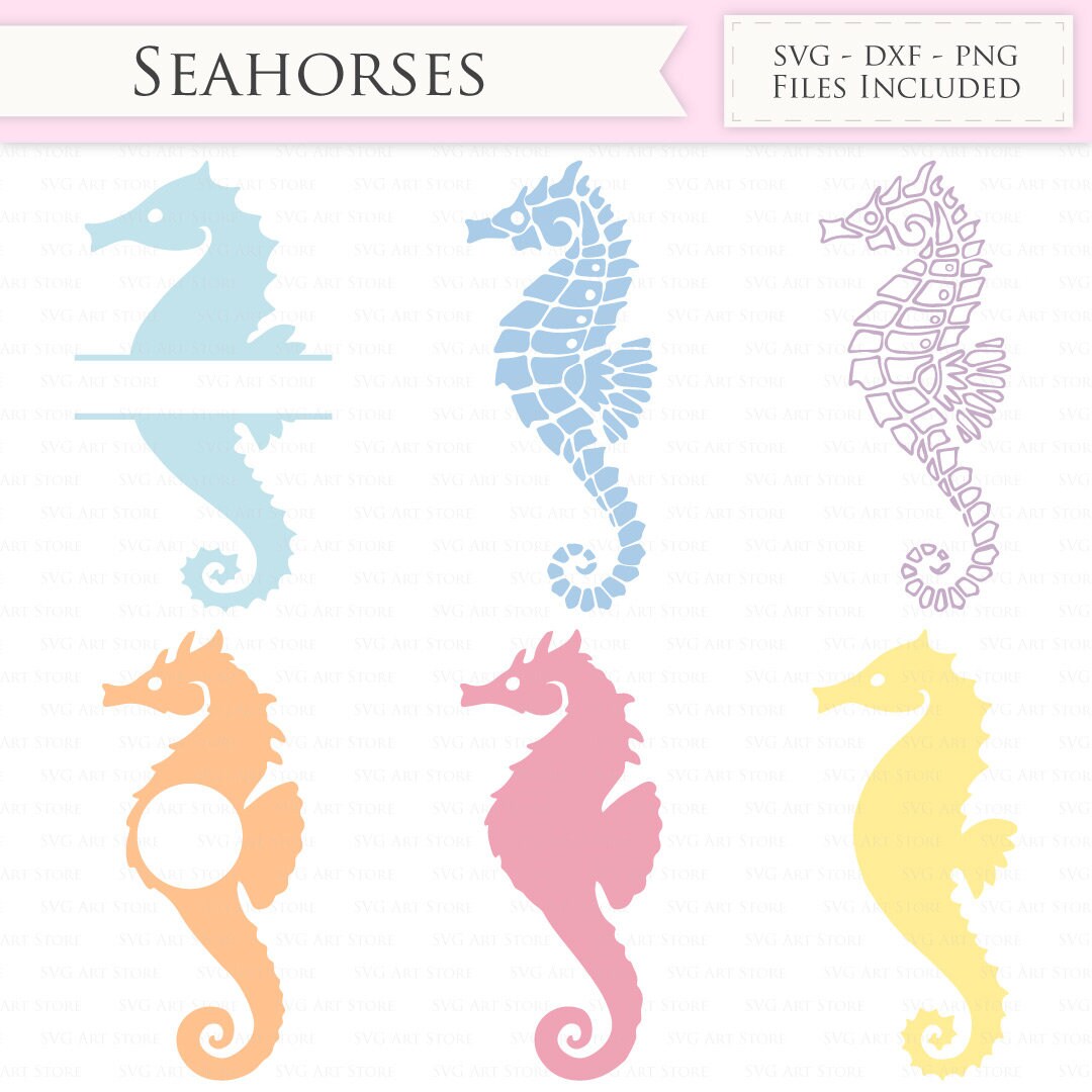 Seahorse SVG Files Nautical Sea Horse Monogram Cut Files - Etsy