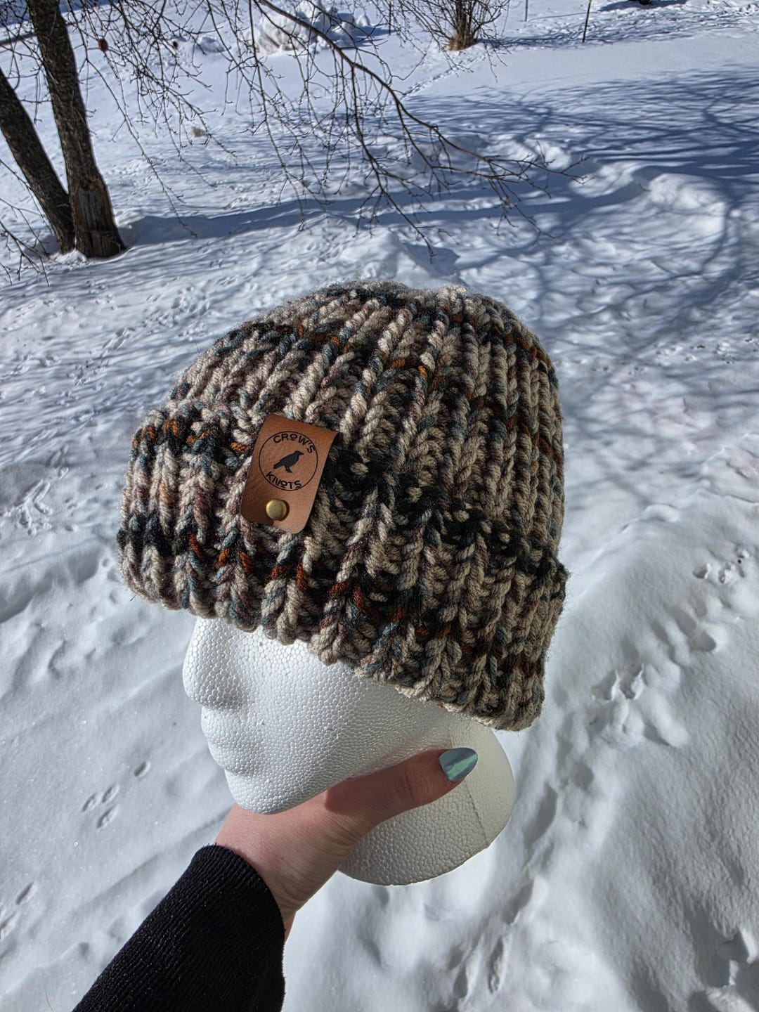 Rustic Knits Rustic Stripe Chunky Ribbed Knit Beanie - Etsy