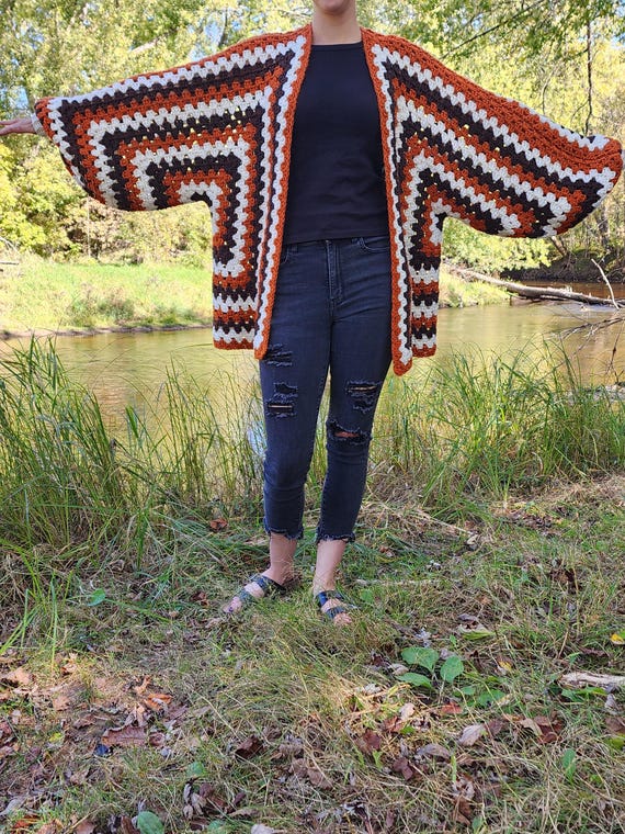 Custom Oversized Crochet Granny Hexagon Cardigan - Etsy