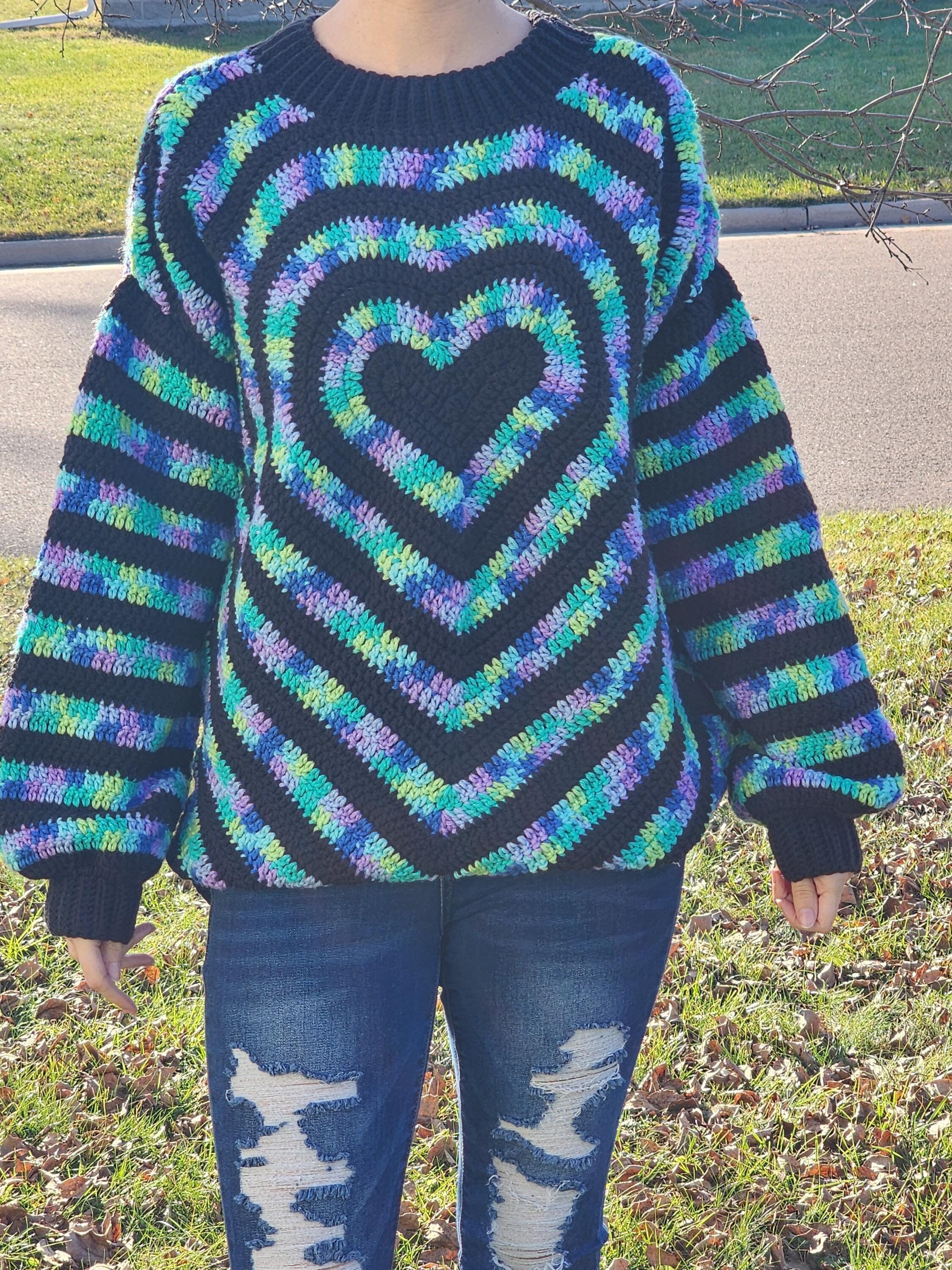 Custom Crochet Heart Sweater