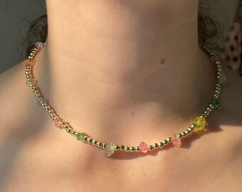 crystal necklace! crystal ring, jewelry, bracelet, earrings, tower, ball, beads, indie, coquette, for women, aesthetic, wire wrapped, choker