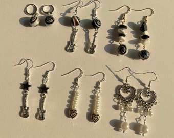 downtown girl dangle drop earrings! cottagecore, clothes, room decor, aesthetic, guitar, gift, posters, y2k, indie, goth, alt, grunge, emo