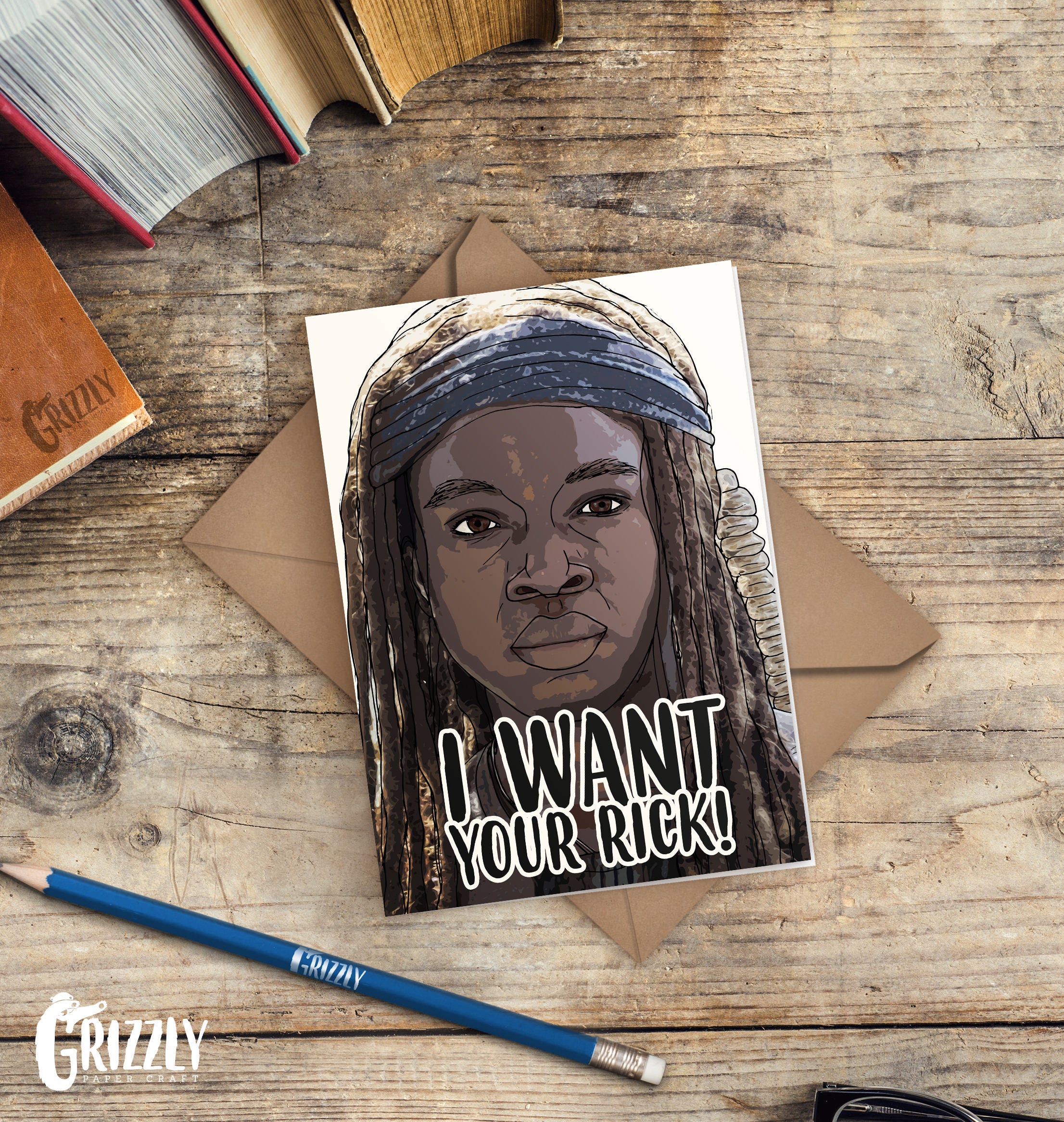 The Walking Dead Valentines Card Michonne Valentines Card Etsy