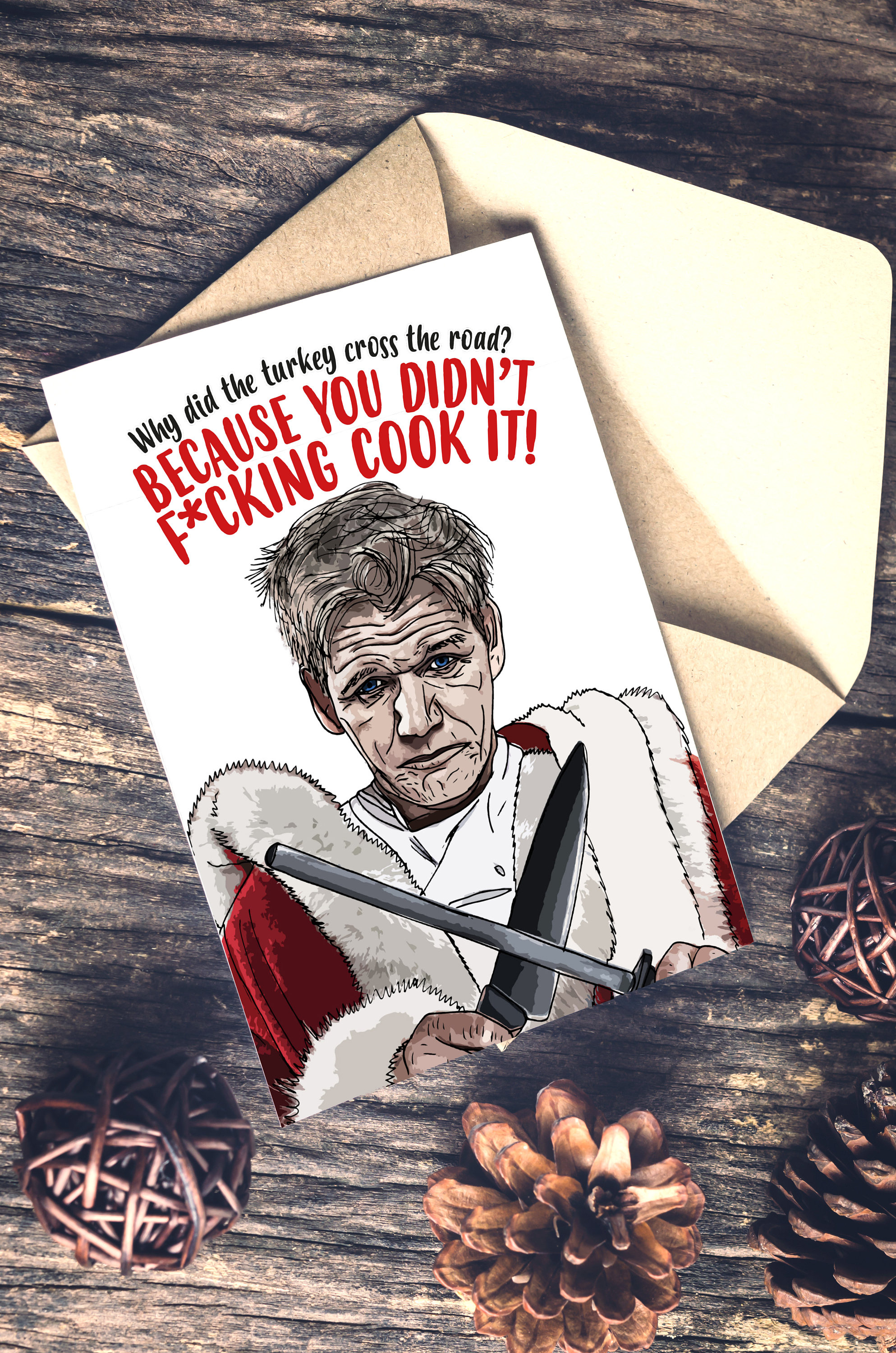 Gordon Ramsay Christmas Card Meme Card Why Did The Turkey Etsy