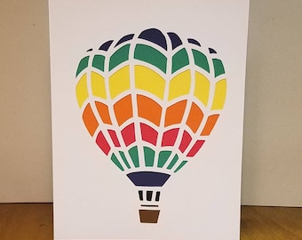 Handmade hot air balloon card
