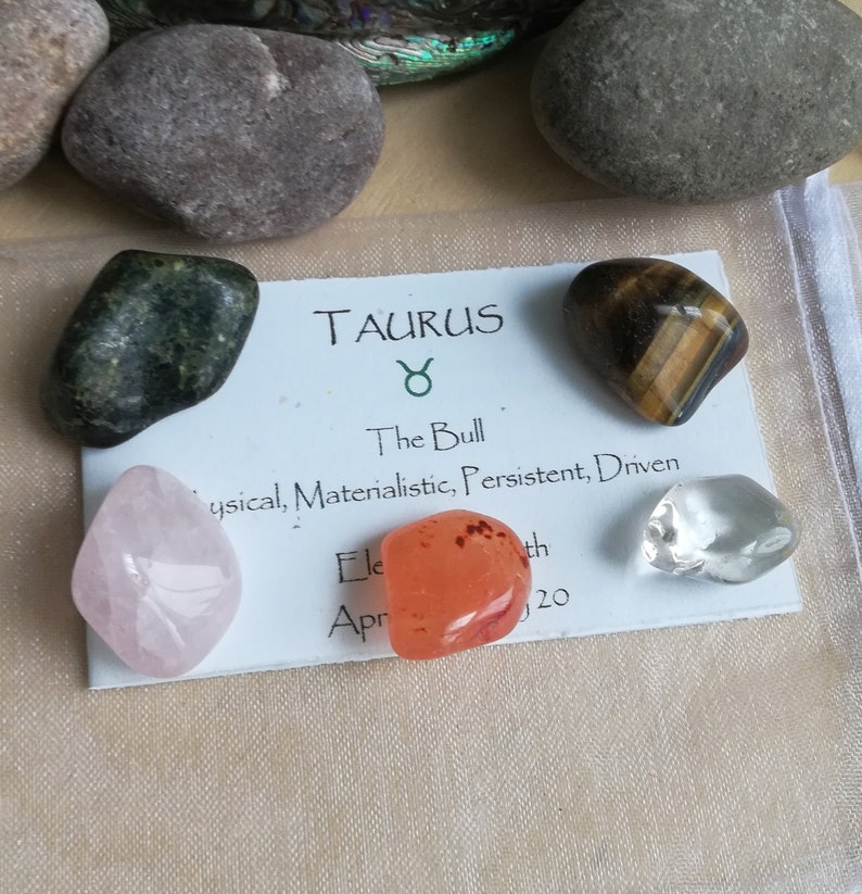 Taurus Zodiac Astrological Crystal Set Clear Quartz Crystal Etsy