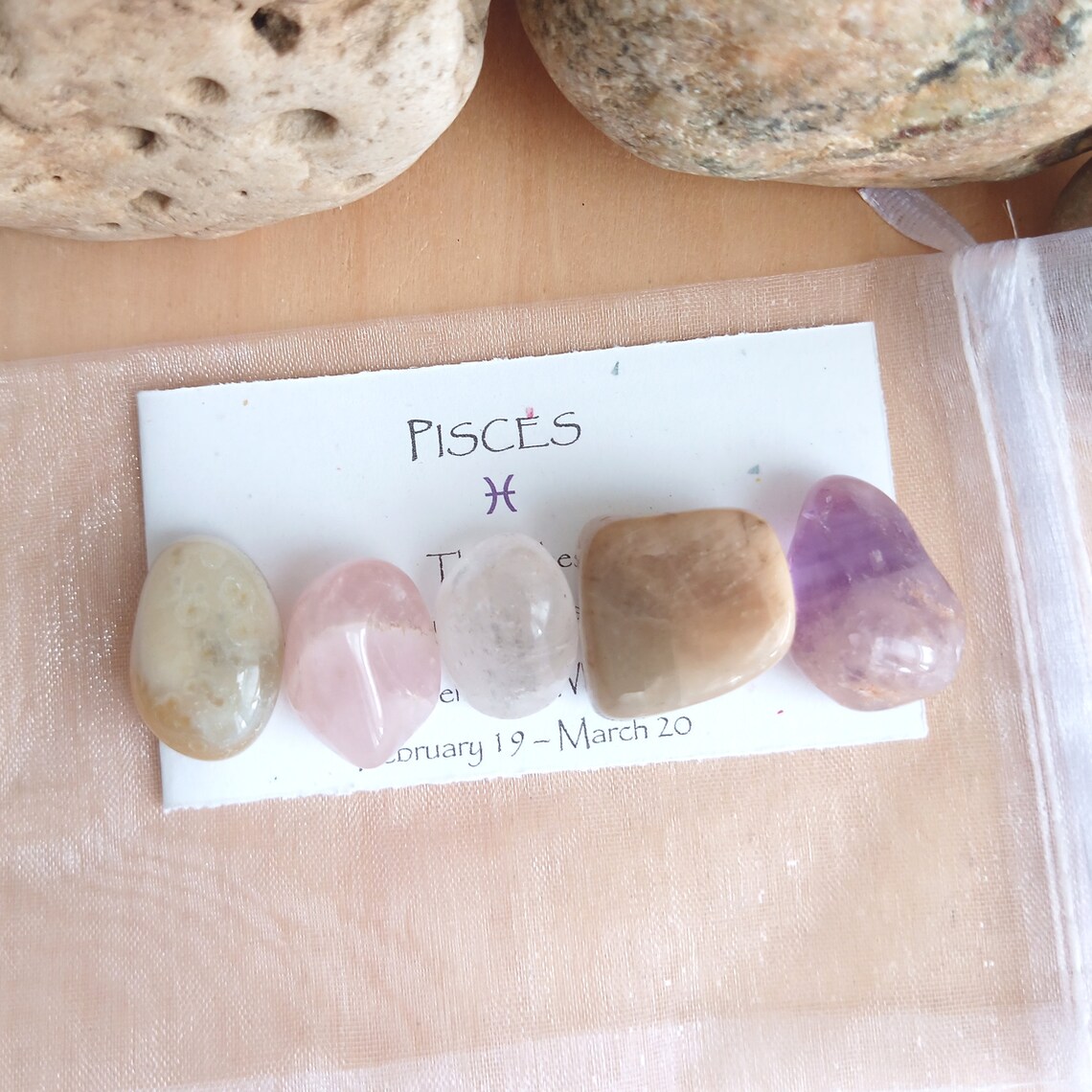 Piscis Zodiac Astrology Crystal Set Cuarzo Claro Piedra Etsy