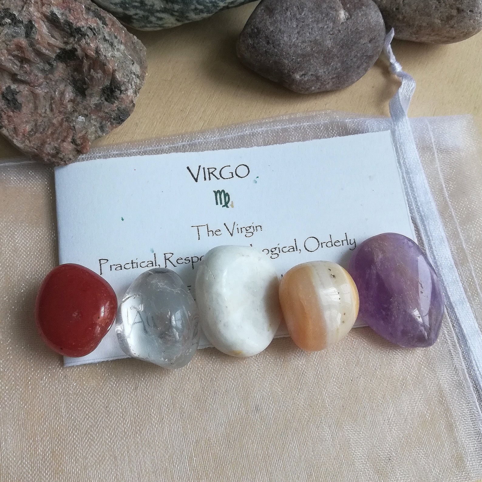 Virgo Zodiac Astrological Crystal Set Amethyst Clear Quartz Etsy