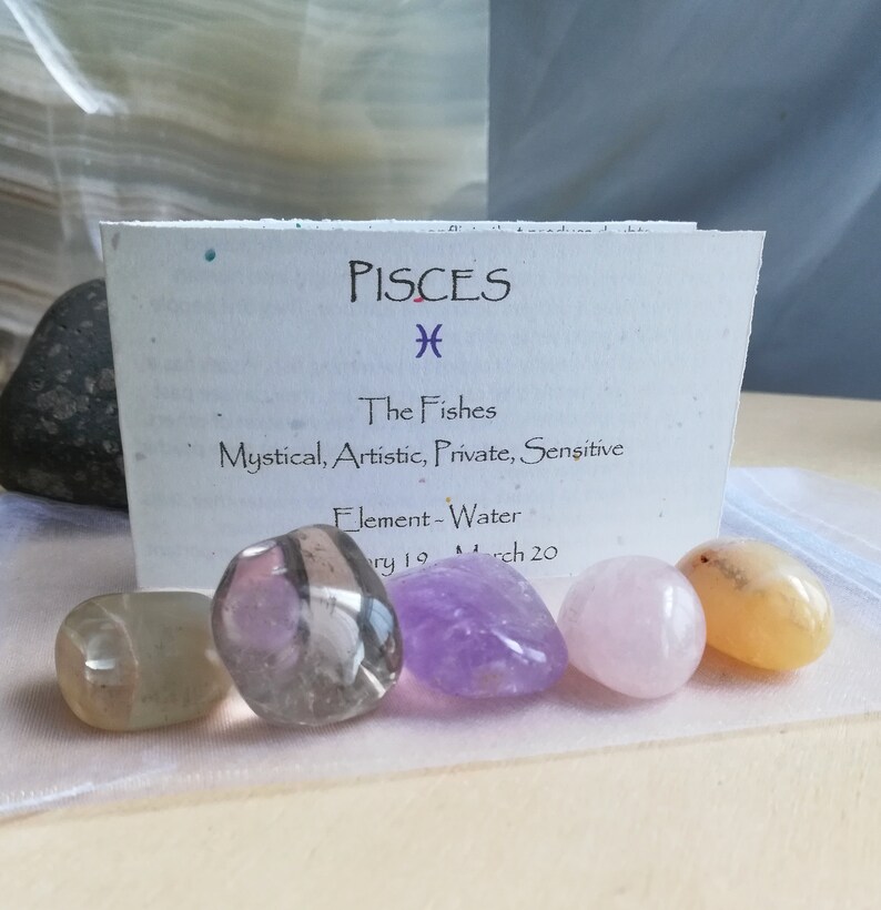 Pisces Zodiac Astrological Crystal Set Clear Quartz Etsy
