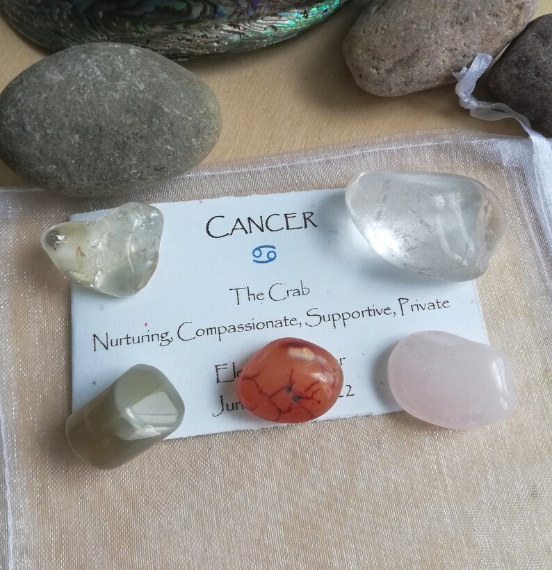 Cancer Zodiac Astrological Crystal Set Clear Quartz