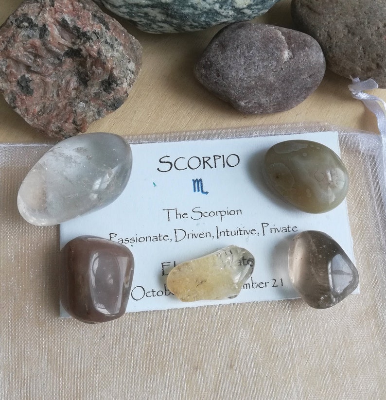 Scorpio Zodiac Astrological Crystal Set Clear Quartz Crystal Etsy