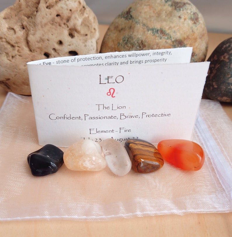Leo Zodiac Astrological Crystal Set Clear Quartz Crystal Etsy