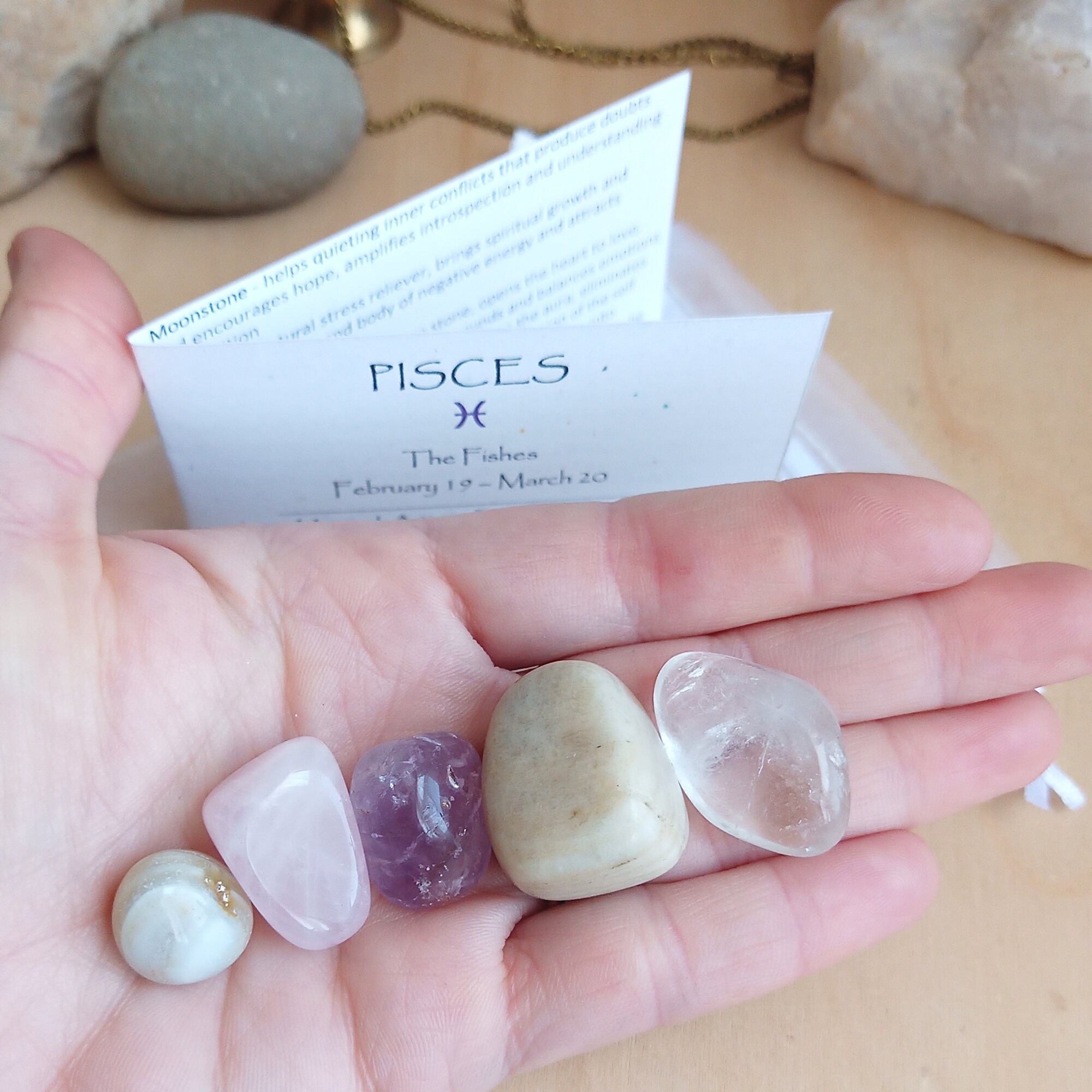 Pisces Zodiac Astrology Crystal Set Clear Quartz Moonstone - Etsy