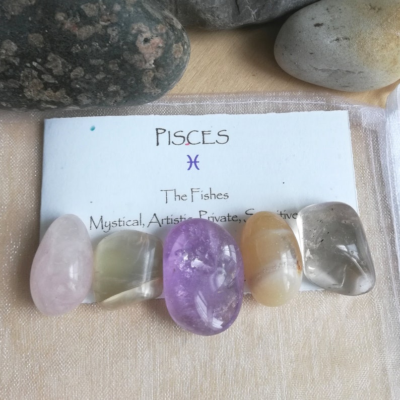 Pisces Zodiac Astrological Crystal Set Clear Quartz Etsy
