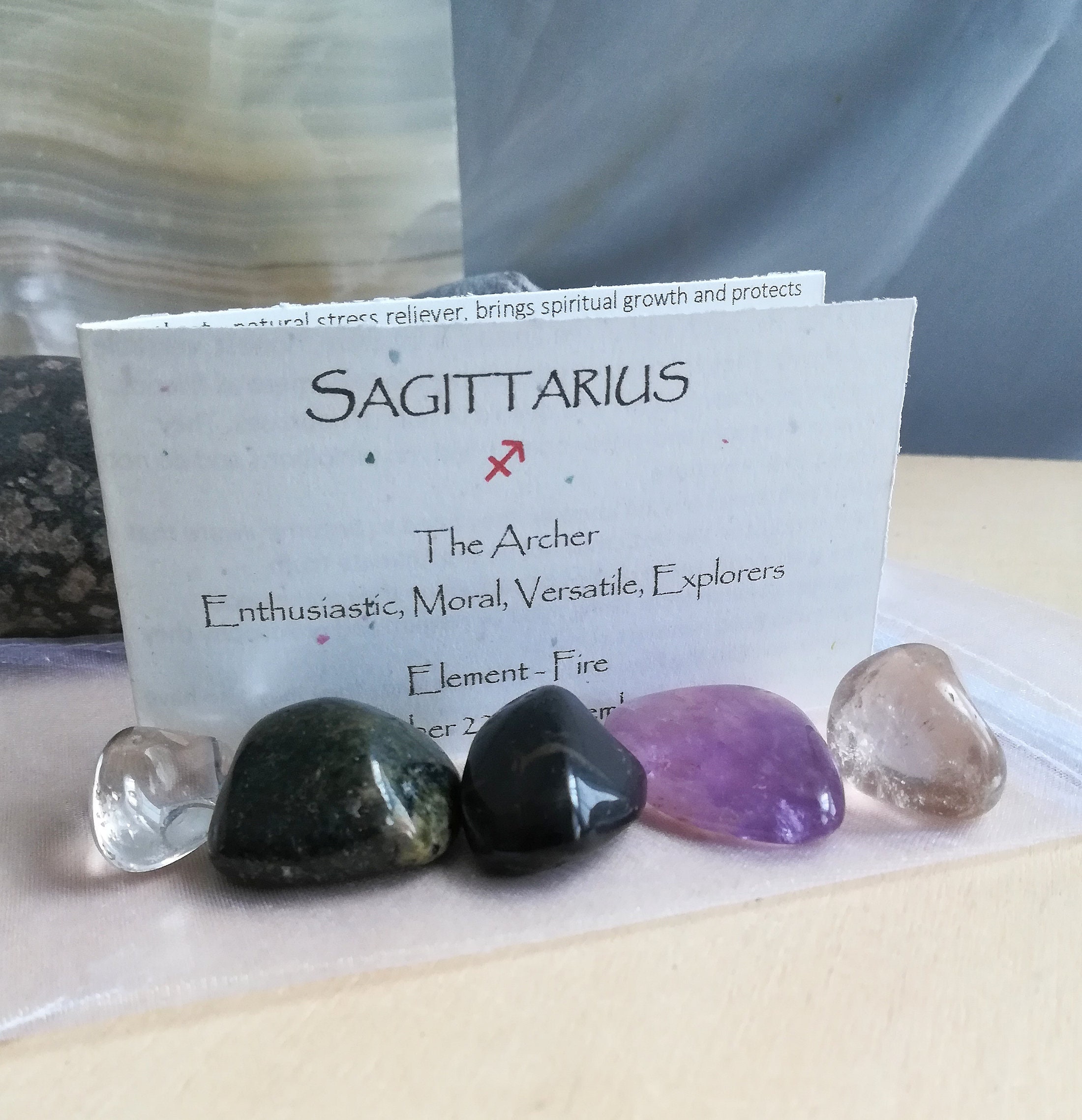 Sagittarius Zodiac Astrological Crystal Set Clear Quartz Etsy
