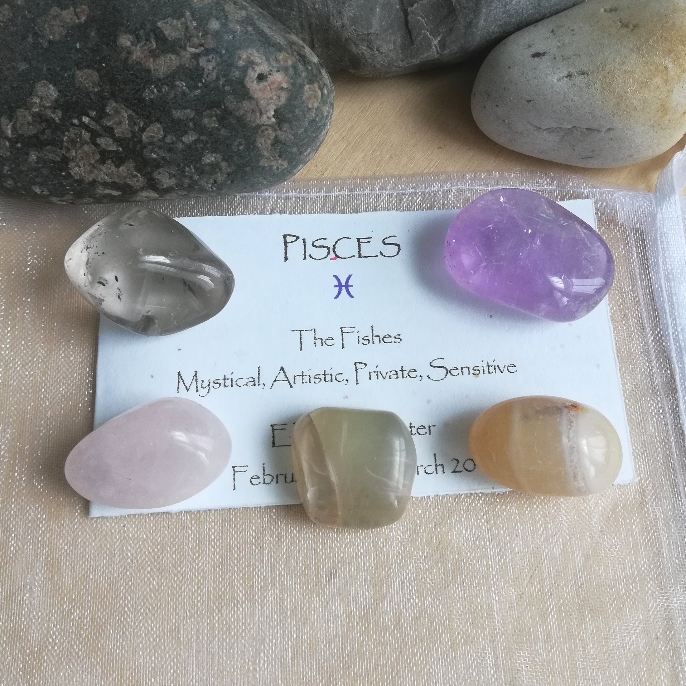 Pisces Zodiac Astrological Crystal Set Clear Quartz Etsy