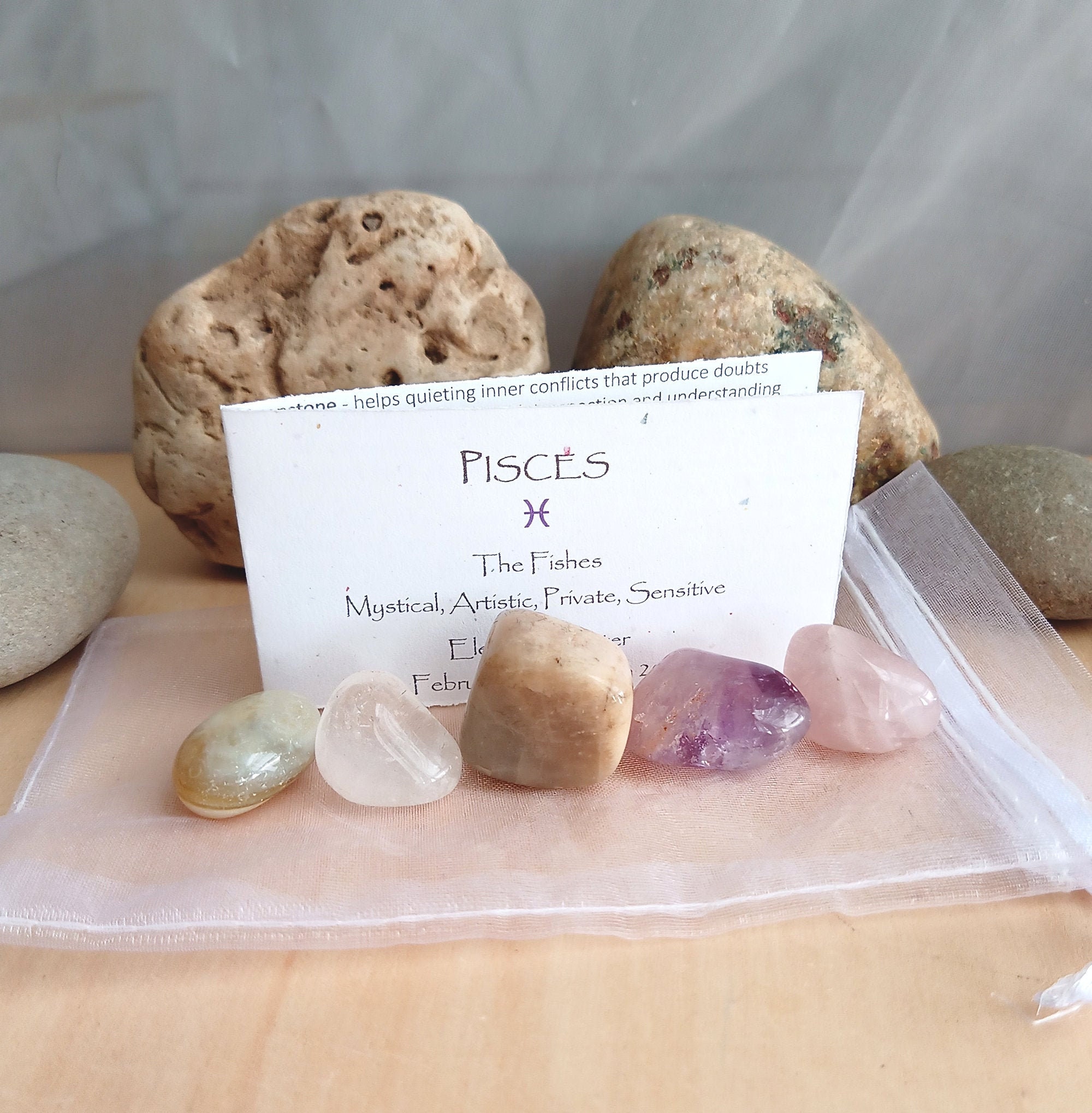 Piscis Zodiac Astrology Crystal Set Cuarzo Claro Piedra Etsy