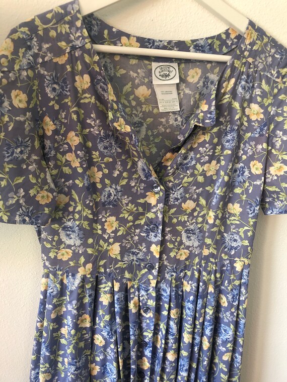 Vintage Laura Ashley Dress Floral Cotton Midi