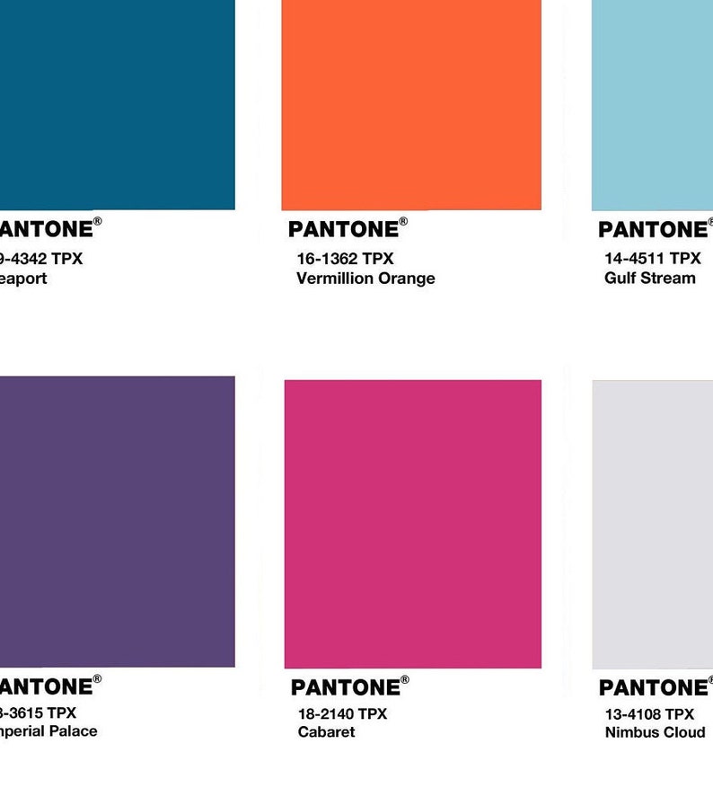 PANTONE COLOR Fall/Winter 2020/2021 Palette Pantone Fashion | Etsy