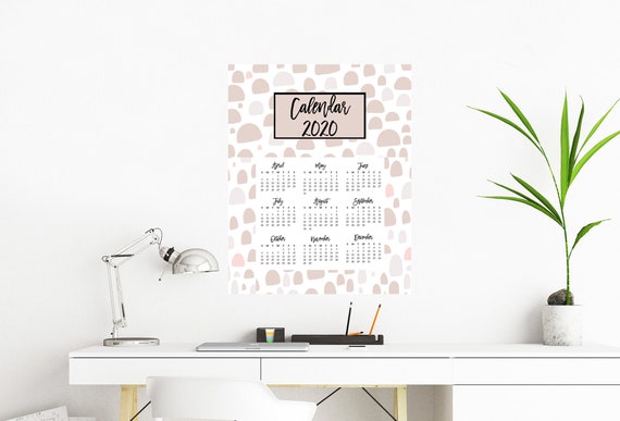 Printable Calendar 2020 Desk Calendar Digital Calendar Etsy