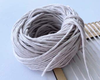 2mm cotton warp string - white for weaving or macrame