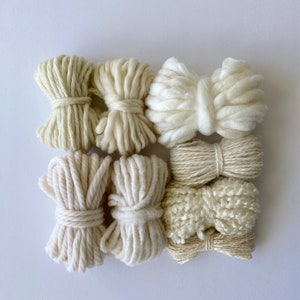Completely Cream Fibre Pack - Weaving Bulky Yarn and Roving Kit