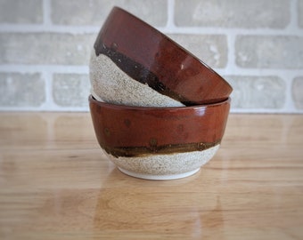 Pottery Bowl | Rust red and white speckle | Ice cream bowl | Handmade ceramic bowl