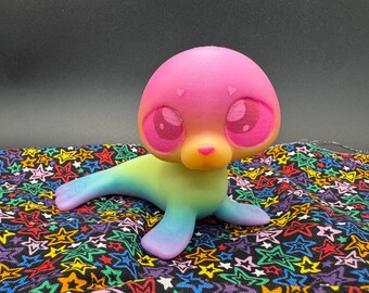Rainbow Glow In The Dark Seal Figure Adopt