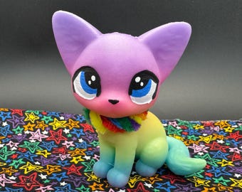 Rainbow Glow In The Dark Shorthair Cat Figure Adopt