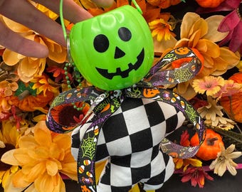 Pumpkin Pail Handmade Keychain Halloween
