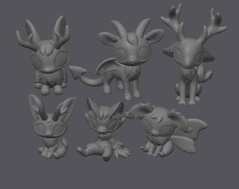 Cryptid Pet Friends | Leylina Figurines Blanks | 3D Printed Bases | Mothman | Werewolf | Wendigo | Jackalope | Jersey Devil | Monsters