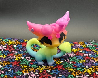 Rainbow Glow In The Dark Mushroom Cat Figure Adopt