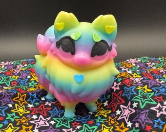 Rainbow Glow In The Dark Pomeranian Puppy Figure Adopt