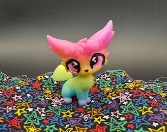 Rainbow Glow In The Dark Mushroom Cat Figure Adopt