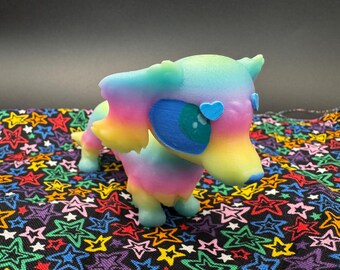 Rainbow Glow In The Dark Dachshund Wiener Dog Figure Adopt