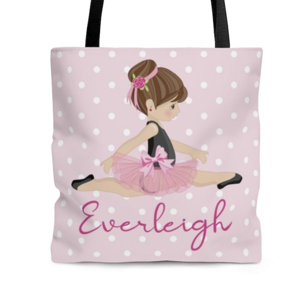 Ballet Dancer, Toddler Personalized Dance Bag, 2 sided Ballerina Tote Bag, Girls Ballerina Birthday Gift, First Dance Ballet Shoe Bag